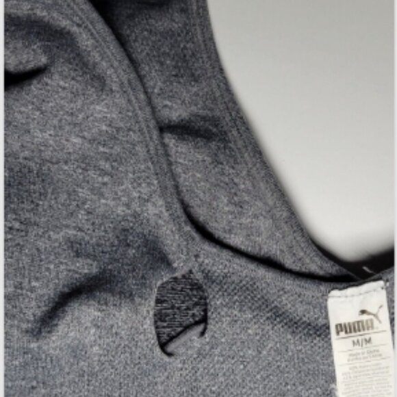 Puma Womens Gray Athletic Exercise Sports Bra Size Medium - Picture 4 of 9